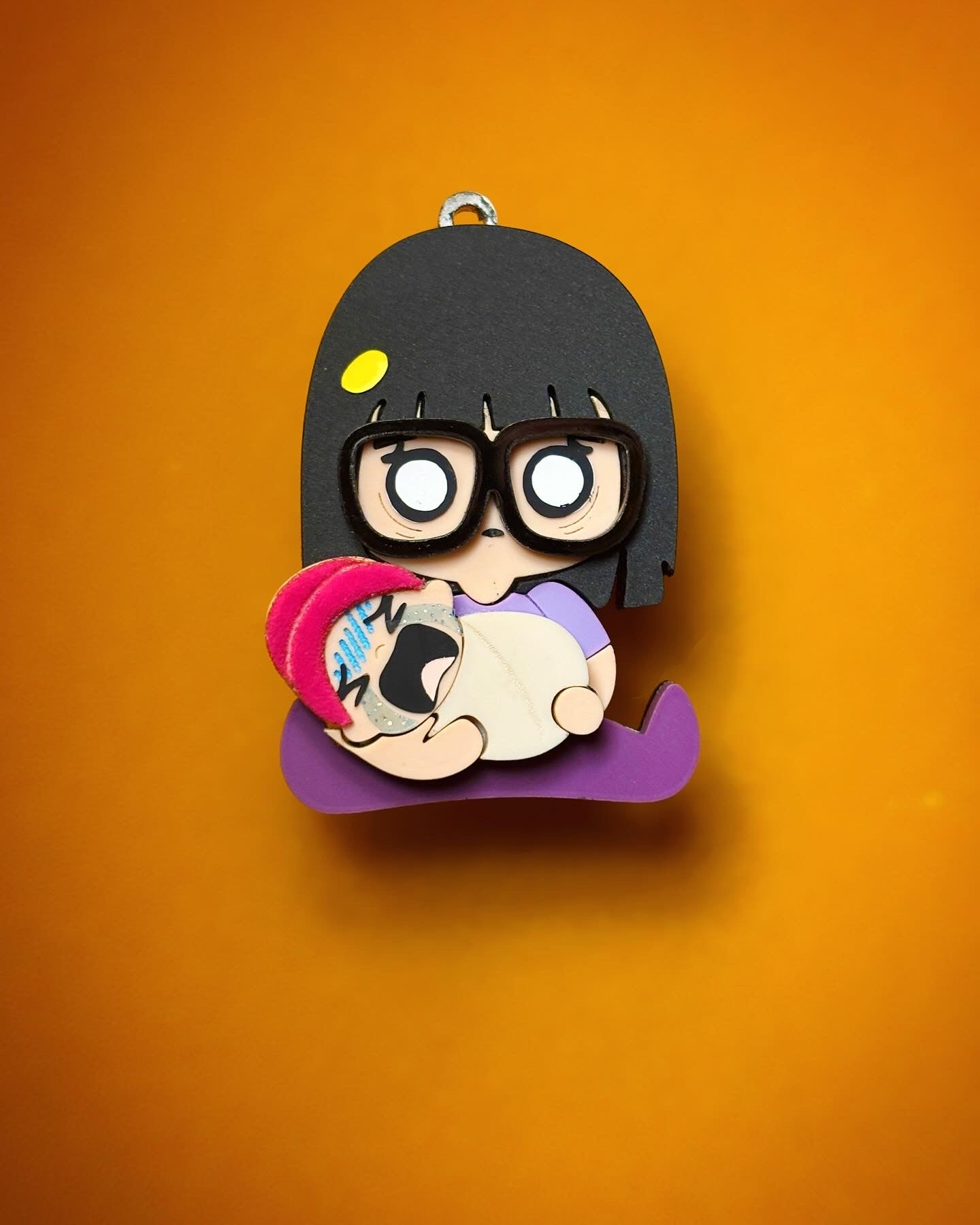 Tina and Louise crying keychain