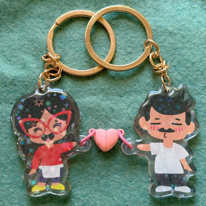 Bob + Linda Holographic Keychain