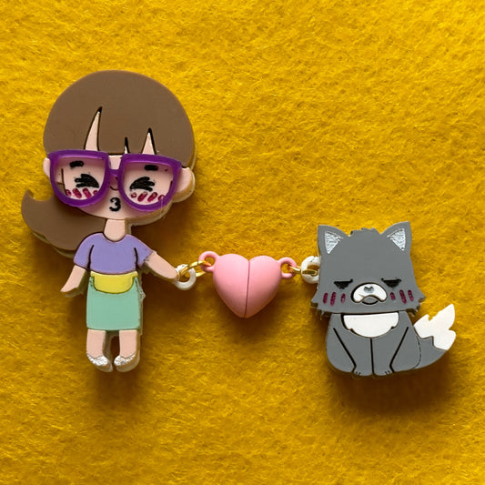 Gayle and Mr. Business Keychain