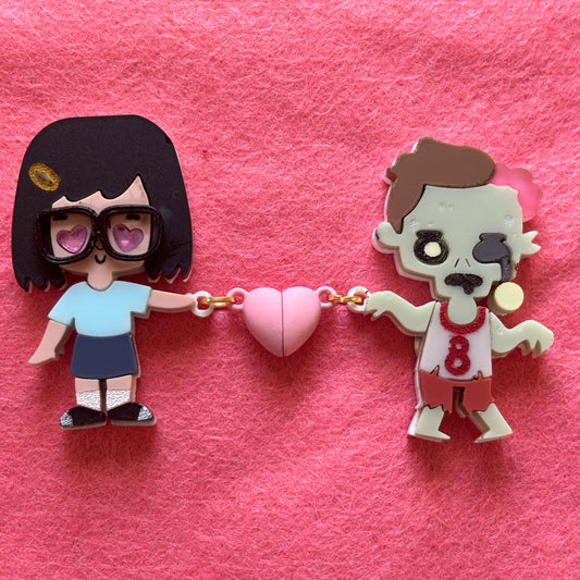 Tina + Zombie Acrylic Pin