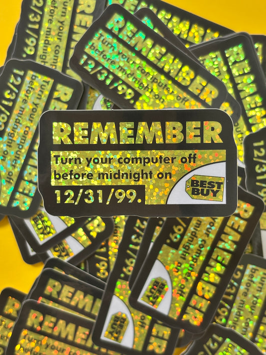 Y2K Computer Sticker