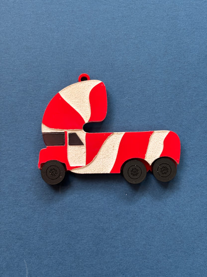 Candy Cane Truck Ornament