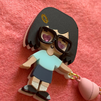 Tina + Zombie Acrylic Pin