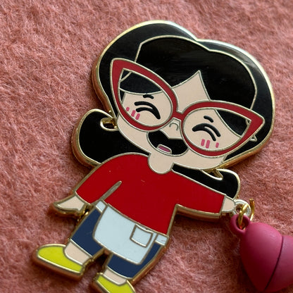 Bob + Linda Enamel Pin