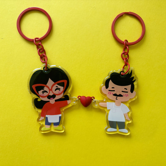 Bob + Linda Acylic Keychain