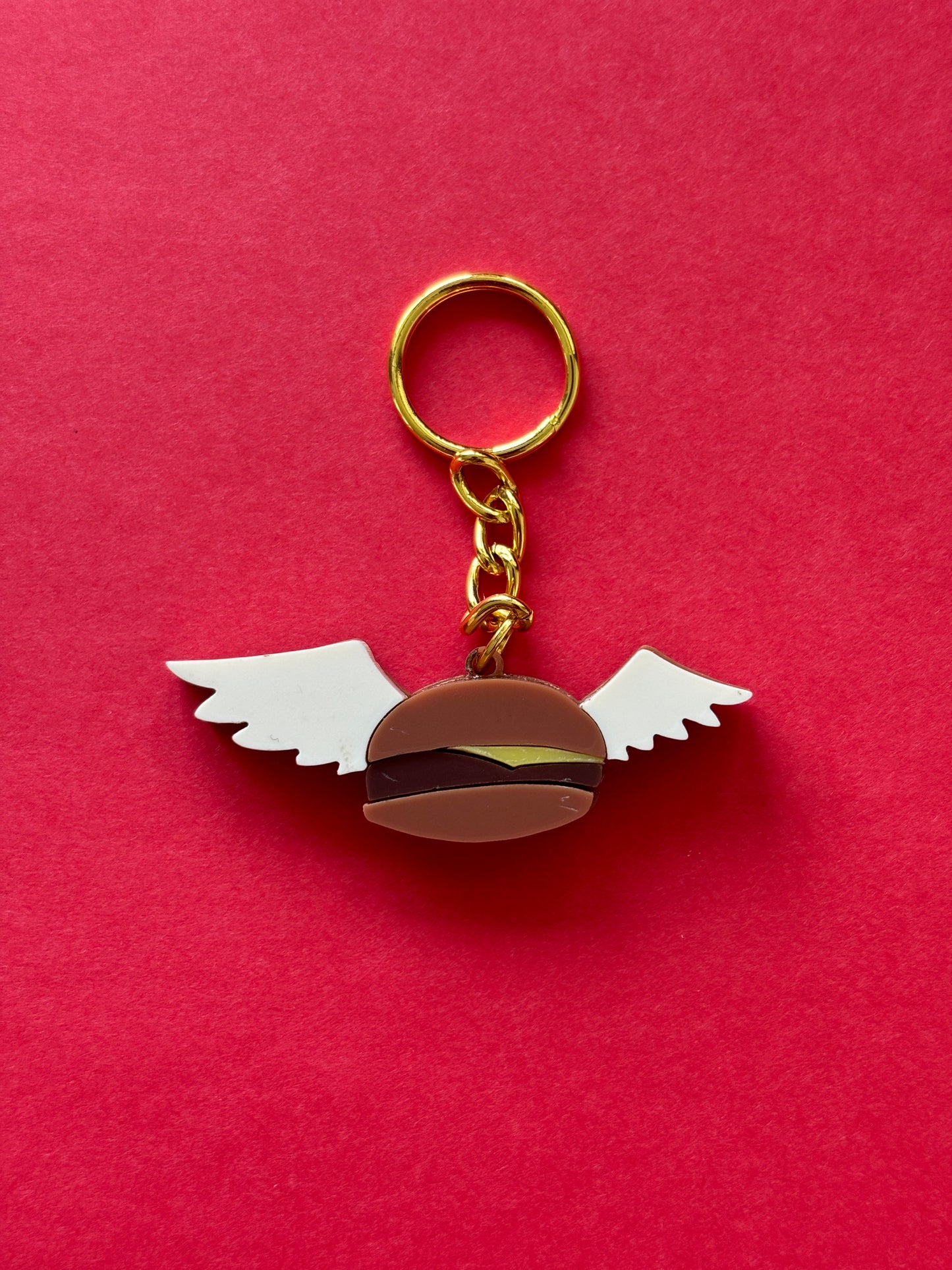 Flying Burger Mini Keychain