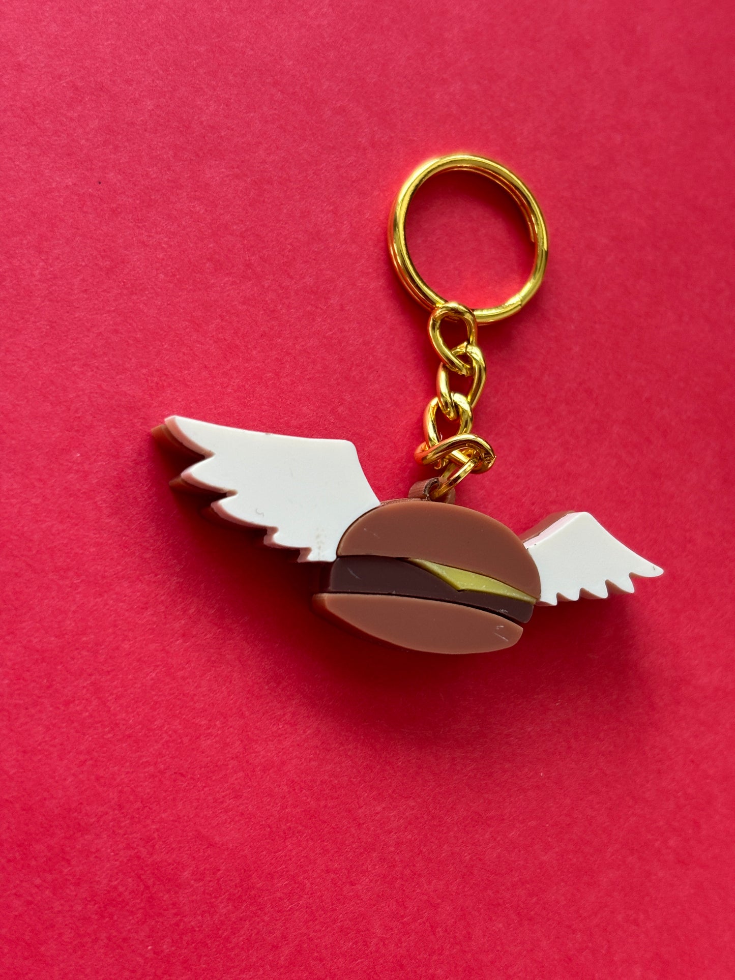 Flying Burger Mini Keychain